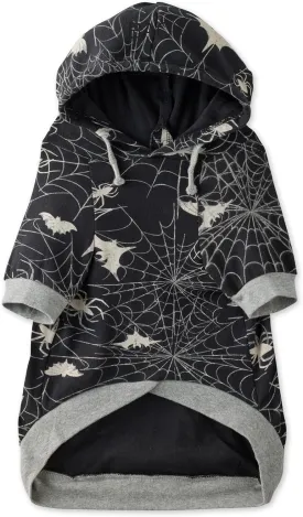 100% Organic Cotton Rocky - The Comfy Dog Hoodie Pet Coat for Small, Medium and Large Dogs, Batty Black, XX-Small