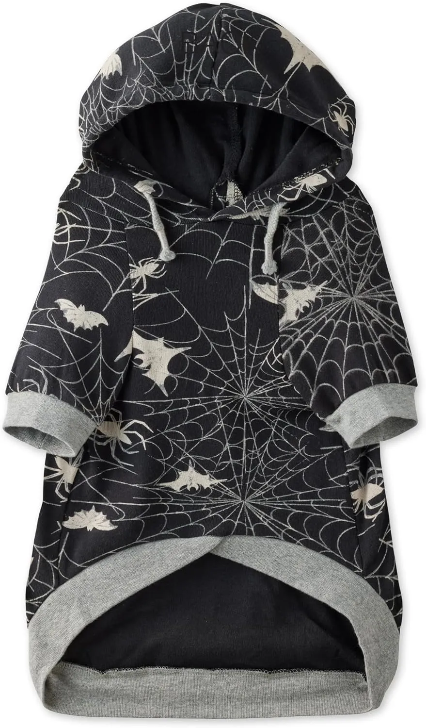 100% Organic Cotton Rocky - The Comfy Dog Hoodie Pet Coat for Small, Medium and Large Dogs, Batty Black, XX-Small