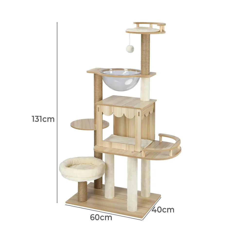 131cm Cat Tree/Cat Tower with Cat Scratching Post and Cat Condo