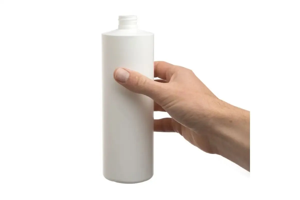 16 oz. White Plastic Bottle with Snap-top Cap