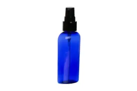 2 oz. Blue Plastic Oval Bottle with Black Treatment Pump
