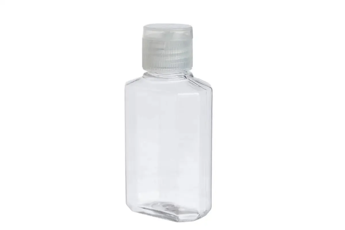 2 oz. Clear Octagon Plastic Bottle with Natural Snap-Top Cap