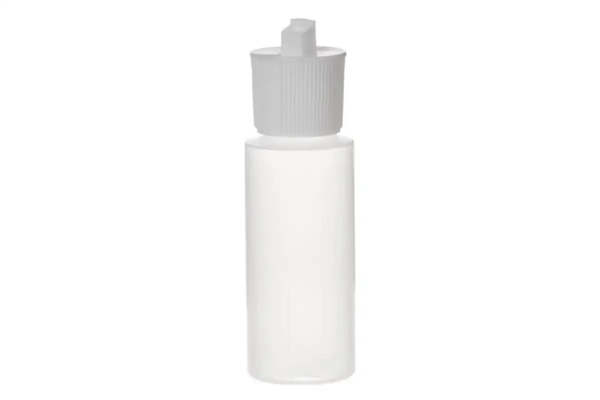 2 oz. Natural Plastic Bottles with White Flip-top Caps (Pack of 6)