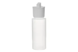2 oz. Natural Plastic Bottles with White Flip-top Caps (Pack of 6)