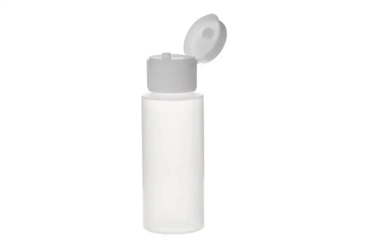 2 oz. Natural Plastic Bottles with White Snap-top Caps (Pack of 6)
