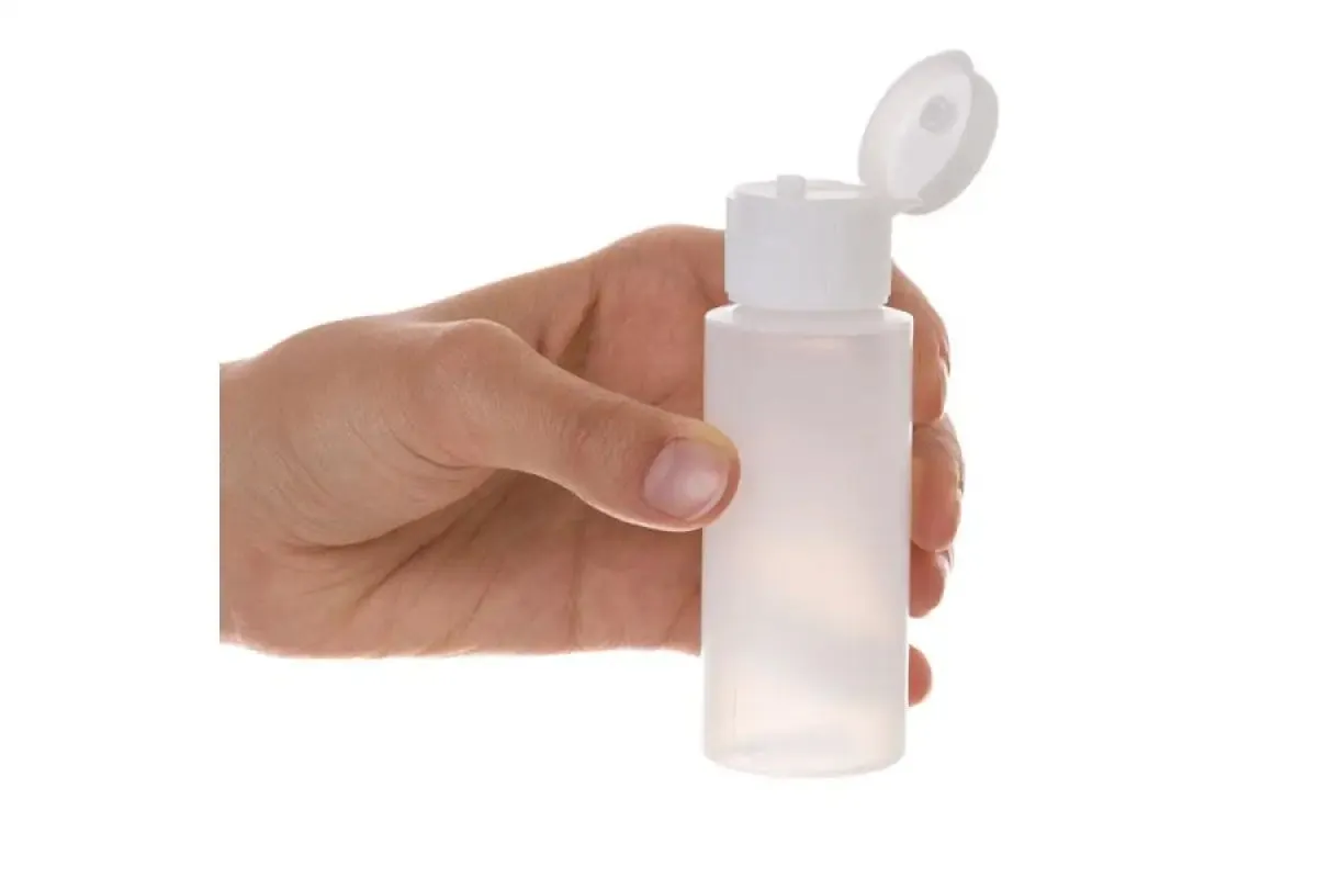 2 oz. Natural Plastic Bottles with White Snap-top Caps (Pack of 6)