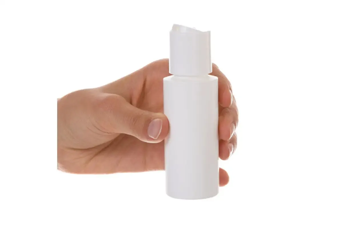 2 oz. White Plastic Bottles with Disc-top Caps (Pack of 6)
