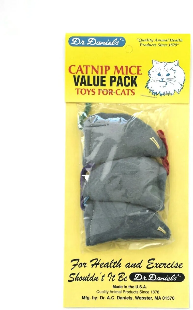 3 Count Catnip Mouse Pet Toy