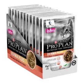 30% OFF (Exp 24Nov23): Pro Plan Derma Plus Salmon In Gravy Adult Pouch Cat Food 85gx12 (1 box)