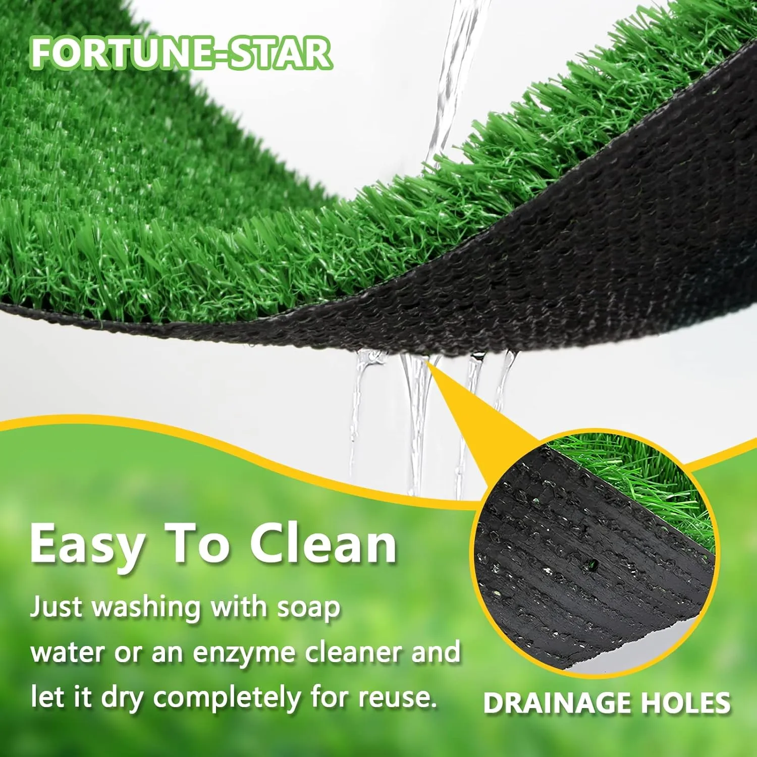 39.3 in X 31.5 in Grass Pad for Dogs for Professional Potty Training, Reusable Artificial Grass for Dogs, Dog Grass with Drainage Holes, Turf Dog Potty for Indoor/Outdoor Easy to Clean
