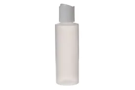 4 oz. Natural Plastic Bottle with White Disc-top Cap