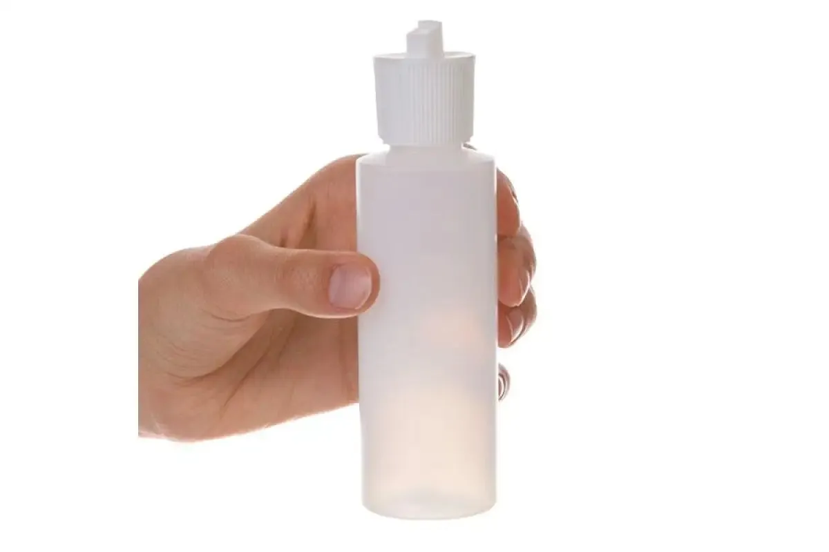 4 oz. Natural Plastic Bottle with White Flip-top Cap