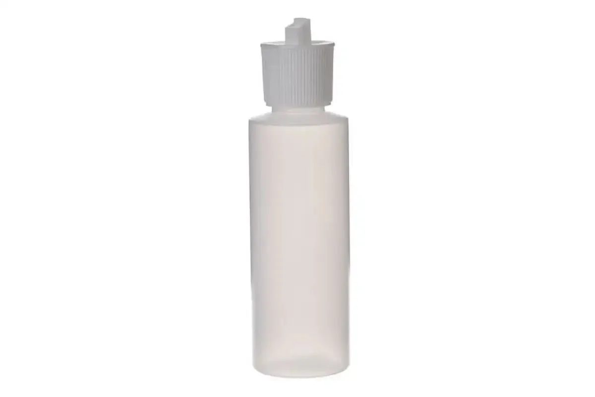 4 oz. Natural Plastic Bottle with White Flip-top Cap