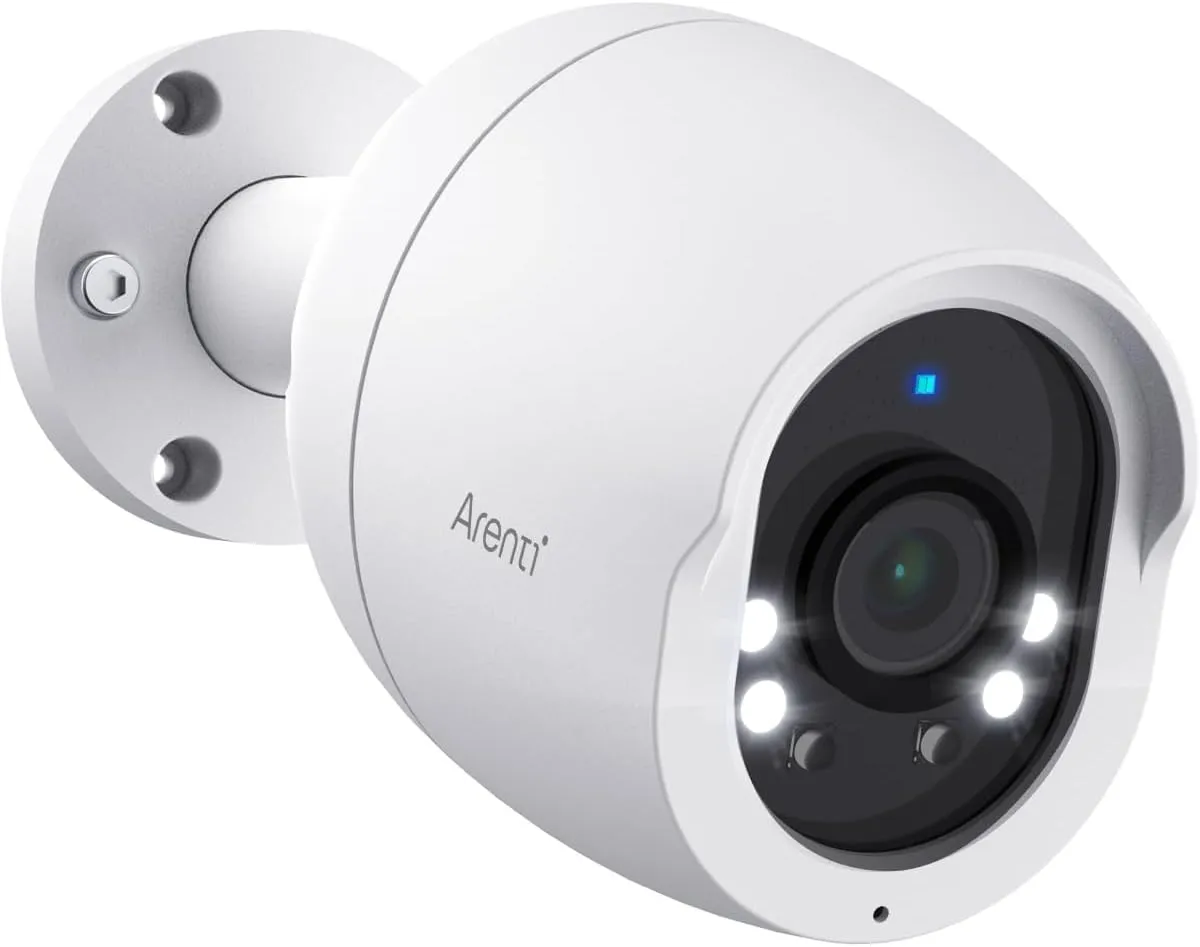 ARENTI 8MP PoE IP Camera Outdoor, 4K Bullet Surveillance Cameras for Home Security with Human/Vehicle Detection, Full Color Night Vision, Two Way Talk, App Control (White)