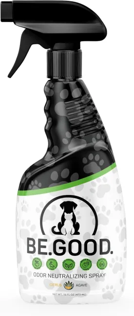 BE.GOOD. Pet Odor Eliminator, 16oz Spray, Citrus Agave - Pet Odor Eliminator for Home - Dog Urine Odor Eliminator - Pet Odor Remover, Green