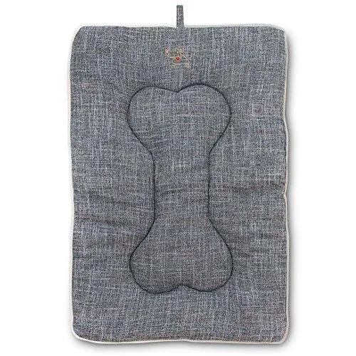 Best Pet Supplies Machine Washable Dog Crate Mat - Double-Sided Kennel Pad-Grey Linen, X-Large