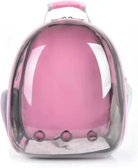 Cat Dog Backpack Carrier, Expandable Pet Bubble Backpack Airline Approved, Pet Travel Carrying Bag for Small Medium Cats and Puppy with Hiking Walking Outdoor Use (Pink)