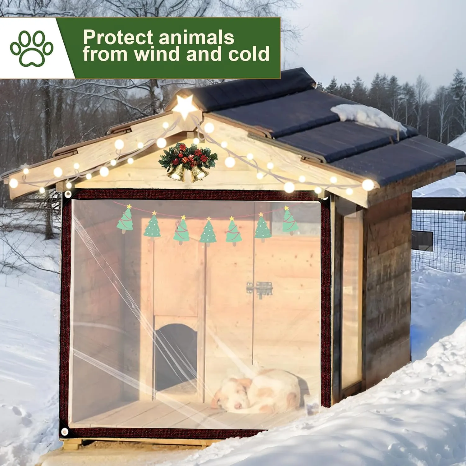 Clear Tarp - Waterproof - Small 5x7ft for Garden, Tarpaulin Transparent with Grommets of Plant/Pool Outdoor Plastic Rain Tarps, Chicken Coop Cover/Dog Kennel Roof Canopy
