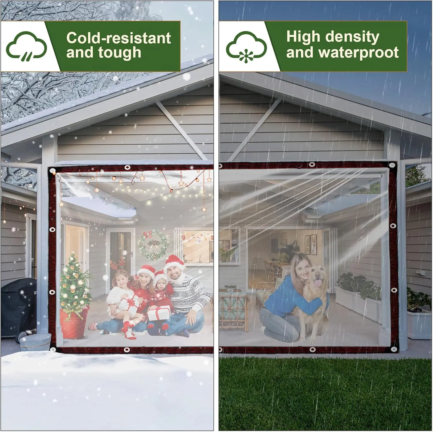 Clear Tarp - Waterproof - Small 5x7ft for Garden, Tarpaulin Transparent with Grommets of Plant/Pool Outdoor Plastic Rain Tarps, Chicken Coop Cover/Dog Kennel Roof Canopy