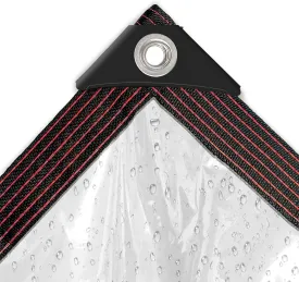 Clear Tarp - Waterproof - Small 5x7ft for Garden, Tarpaulin Transparent with Grommets of Plant/Pool Outdoor Plastic Rain Tarps, Chicken Coop Cover/Dog Kennel Roof Canopy