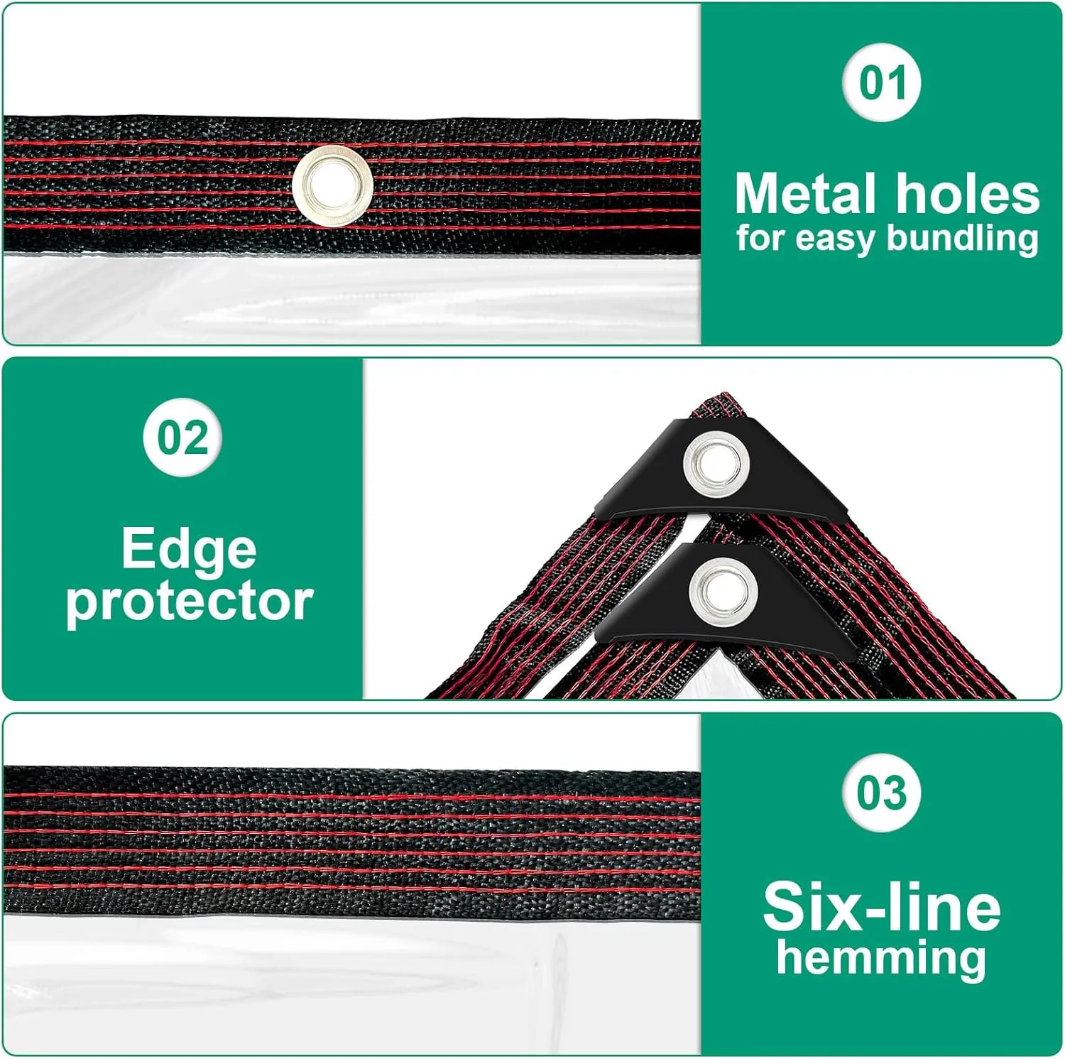 Clear Tarp - Waterproof - with Grommets Small 7x8ft for Garden Winter, Tarpaulin Transparent of Patio/Plant/Pool Rain Tarps, Chicken Coop Cover/Dog Kennel Roof Canopy Outdoor