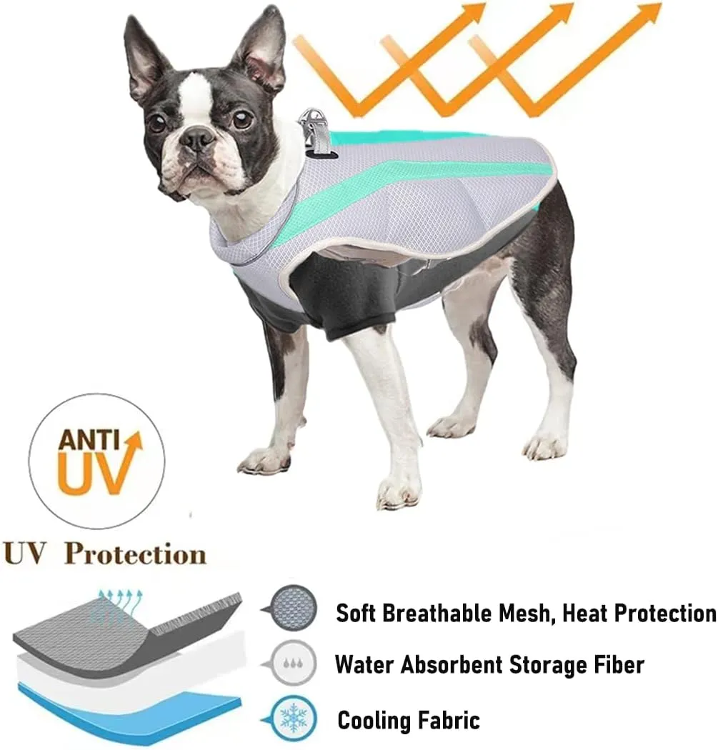 Cooler Jacket Pet Vest Dog Clothes for Instant Cooling Pet Summer T-Shirts Breathable Cool Clothes Mesh Dog Vest Harness