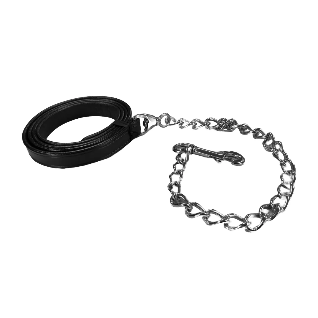 Derby Originals Multipurpose Flat Leather Lead for Cattle, Horse or Dog with Chain and Swivel Snap