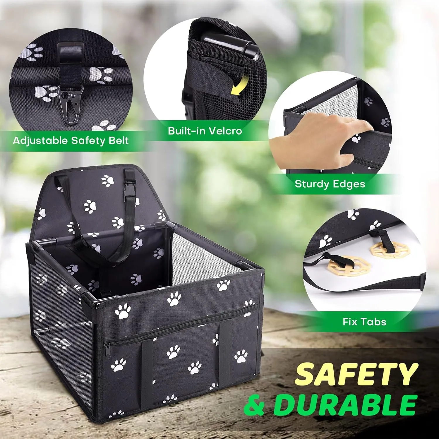 Dog Car Seats for Small and Medium Dogs,Portable Puppy/Pet Car Booster Seat with Clip-On Leash and Mesh Window for Pet Up to 20 lbs