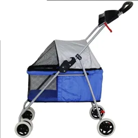 Double Dog Stroller Pet Travel Stroller Dog Pram Travel Vet Stroller Disabled Dog Pushchair 2 Front Swivel Wheels (F) (C)