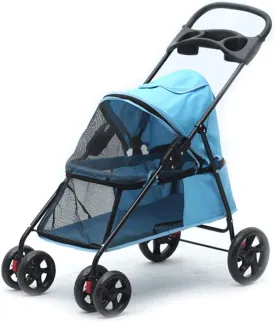 Double Dog Stroller Removable Pet Travel Stroller Foldable at Dog Pushchair Trolley Front Swivel Wheels and Rear Brake Maximum Weight 15Kg Pet Travel Stroller