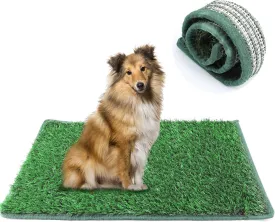 Edge Wrapping Pee Pads Dog Grass Pad Artificial Grass for Dogs Potty (39.4*31.5in-Hemmed Edge Grass),Washable Professional Training Grass Pee Pad for Indoor Outdoor Apartments