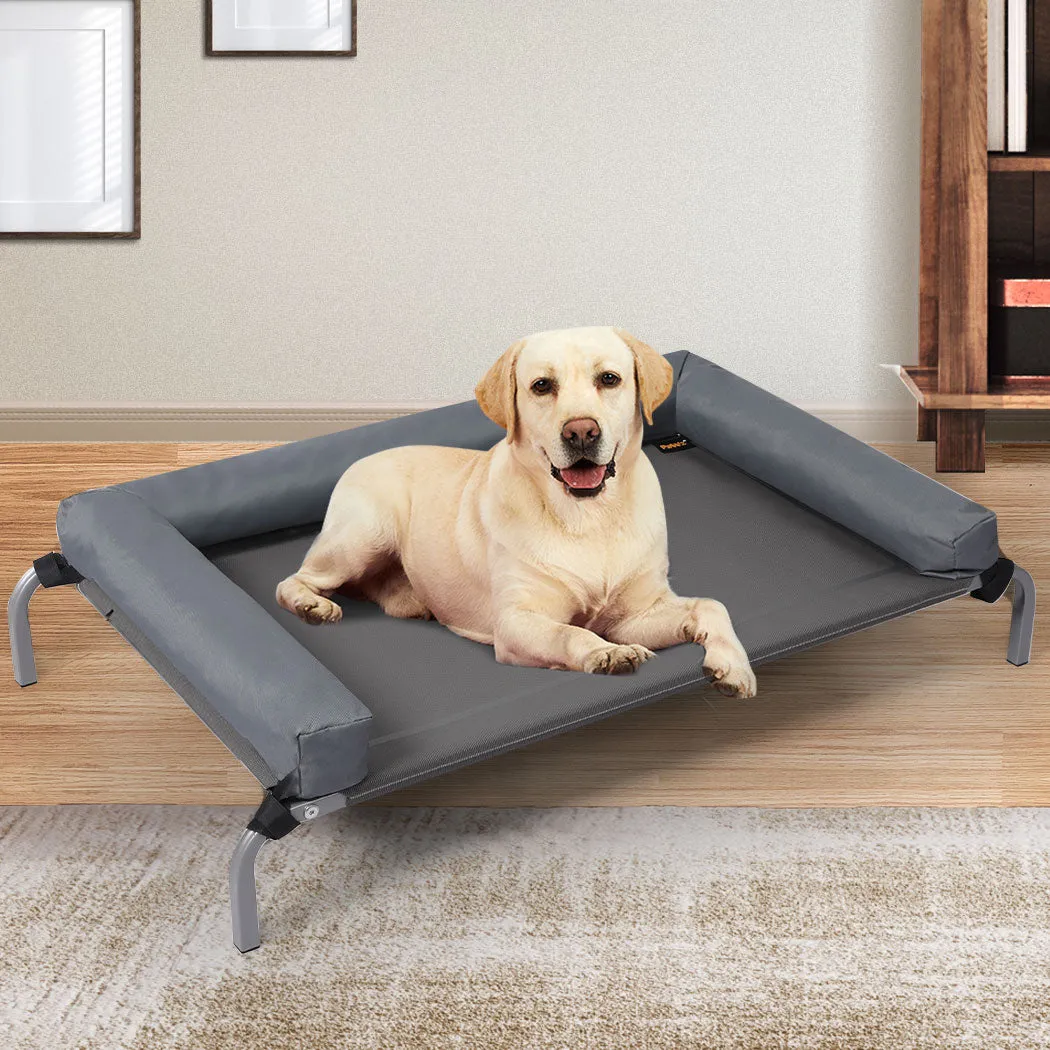 Elevated Pet Bed Dog Puppy Cat Trampoline Hammock Raised Heavy Duty - Grey M