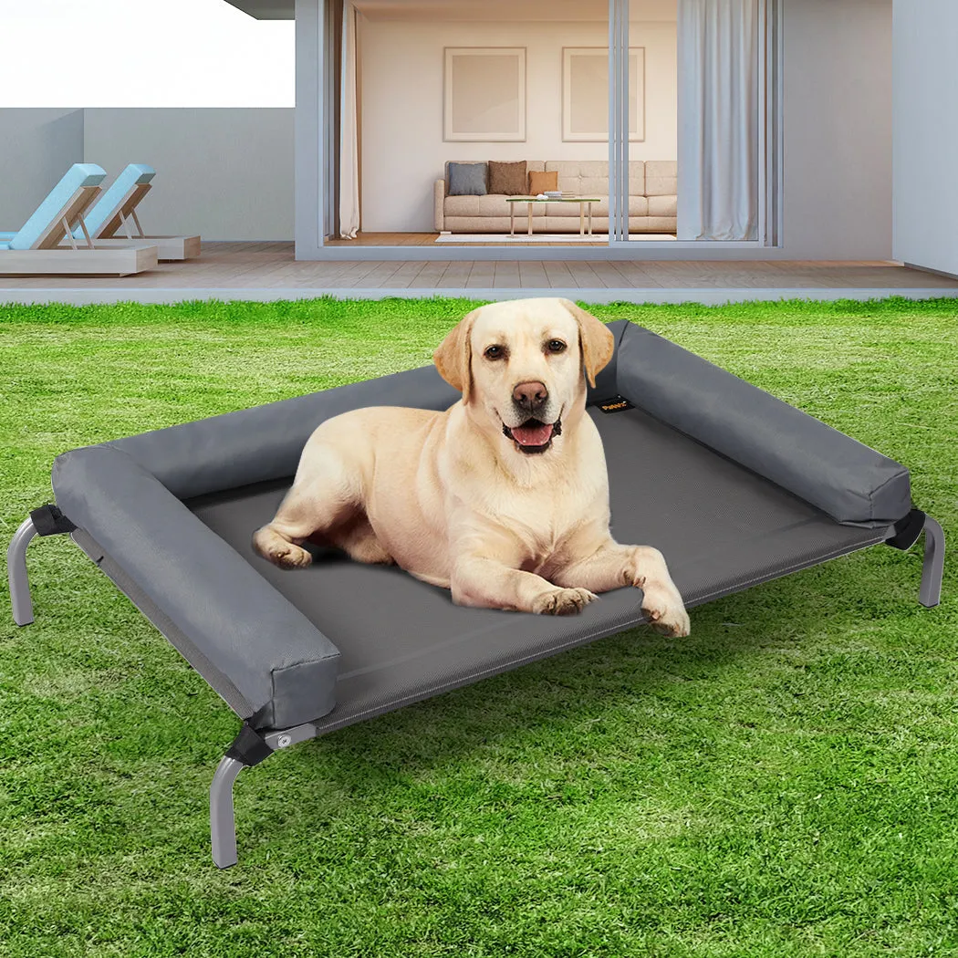 Elevated Pet Bed Dog Puppy Cat Trampoline Hammock Raised Heavy Duty - Grey M