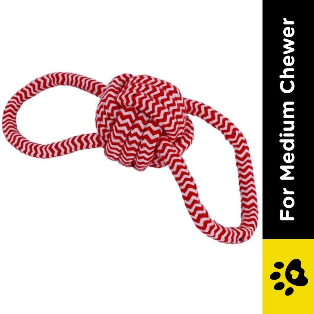 Emily Pets Tug Knotted Cotton Chew Rope Toy Ball for Dogs (Orange)