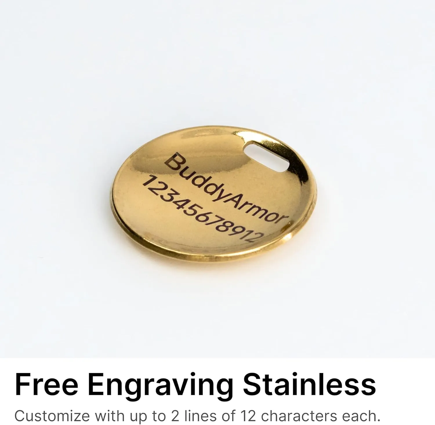Engraved Pet ID Tag - Personalized Name Tag Engraved Cat Collar Charms, Stainless Steel Customized Cat Name Tag for Kitten Small Large Cats (Gem-Gold)