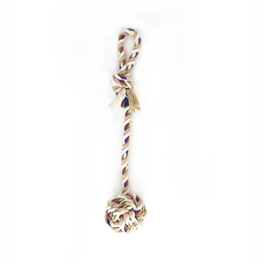 FOFOS Flossy Rope Toy with ball Dog Toy