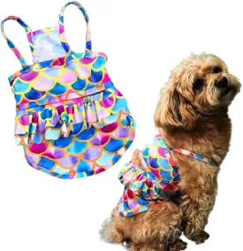 Funny Dog Swimwear Bikini Summer Dog Clothes Beach Swimsuit Puppy Bathing Suit Puppy Vest Cooling Pet Shirt for Small Dogs, Cat Apparel (Mermaid, Small)