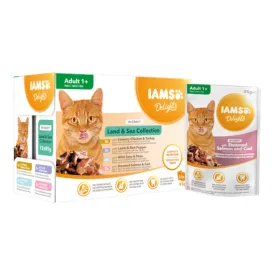 Iams Delights Land & Sea Cat Food in Gravy | 12 Pack
