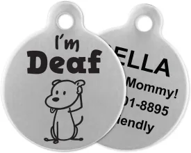 If It Barks - Engraved Pet ID Tags for Dogs - Personalized Stainless Steel Identification Tags - Custom Name Tag Attachment - Made in USA, I'm Deaf