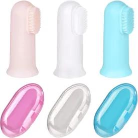 Jochebed Baby Finger Toothbrush for Training Teething - Infant & Toddles & Kids Teeth Brush Soft Babies Tooth Brushing Oral Cleaning Massager to Train Your Child Healthy Oral Habits -3 PCS