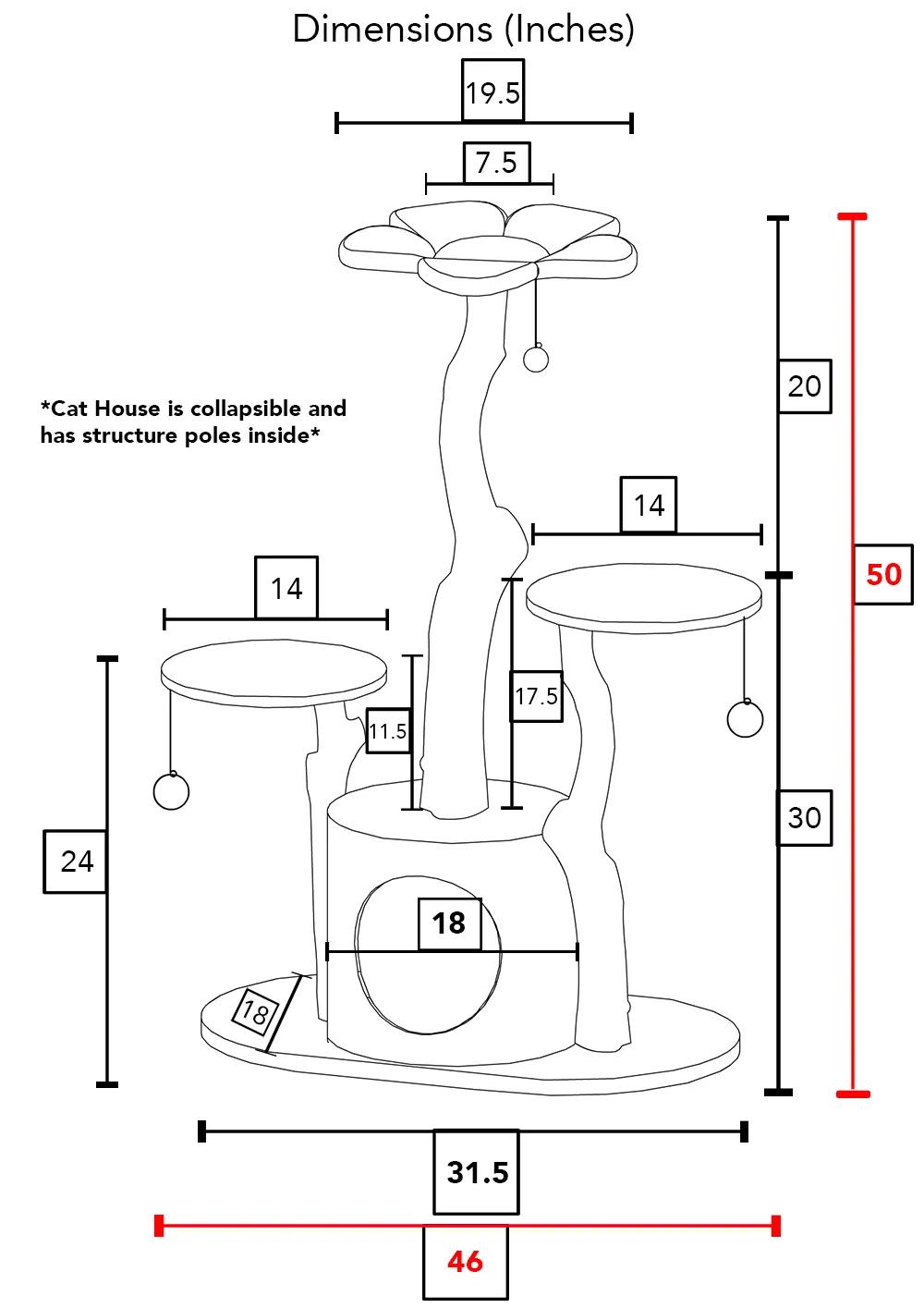 LEONE Cat Tree for ALL SIZE CATS