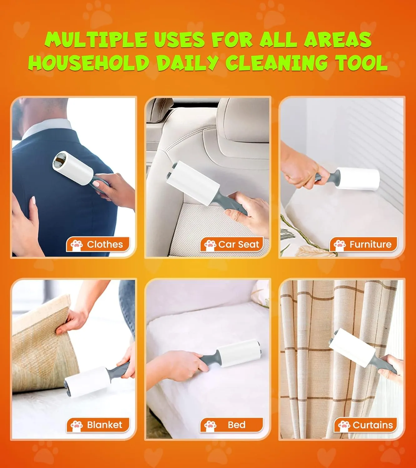 Lint Rollers for Pet Hair Extra Sticky, 500 Sheets Mega Value Set Roller with 2 Upgraded Handles, 5 Portable Remover Clothes, Furniture, Carpet, Dog & Cat Removal