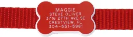 LuckyPet Collar Tag - Bone Shape Pet ID Tag - Custom Engraved Dog Pet Tags - Stylish and Silent - Attach Flat to Any Collar - Size: Large, Color: Pink