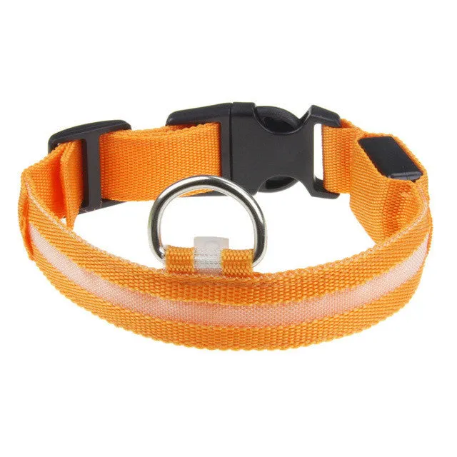 New Qualified Hot selling Safety Pet Collar For Lighted Up Nylon Solid LED Dog Collar Glow Necklace Levert Dropship dig692