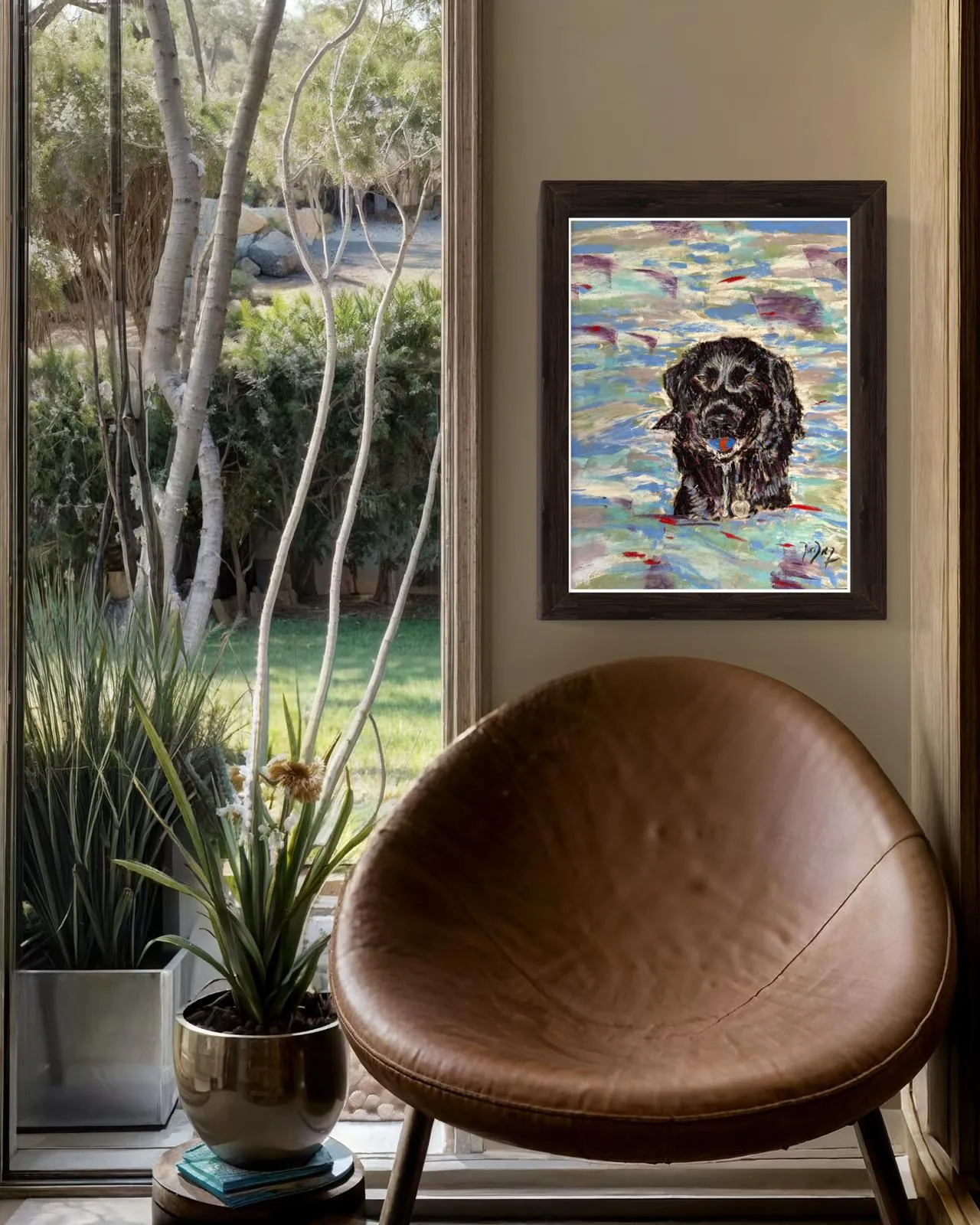 Ozzy in the Dora Baltea Pastel Painting