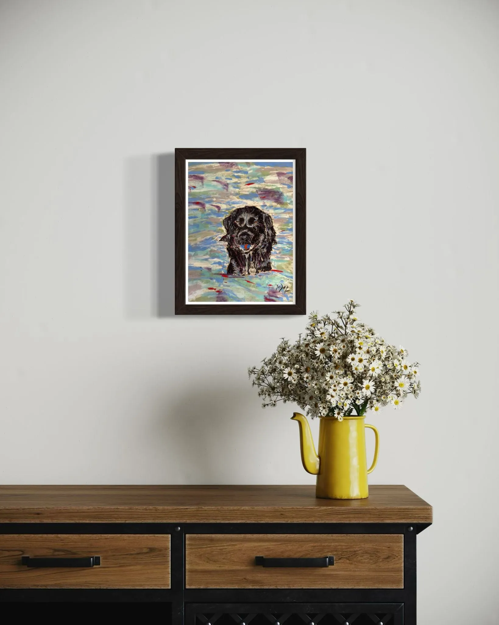 Ozzy in the Dora Baltea Pastel Painting