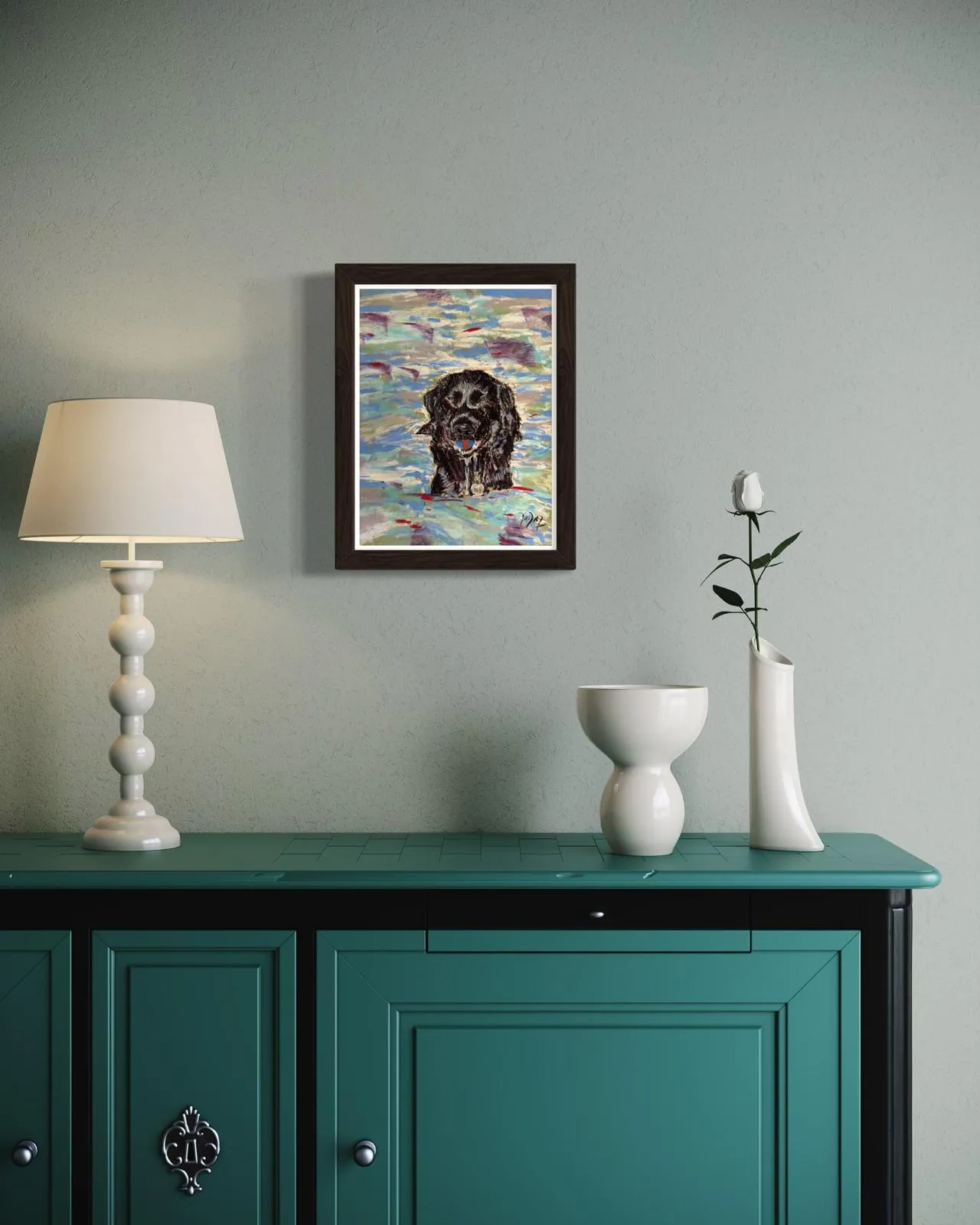 Ozzy in the Dora Baltea Pastel Painting