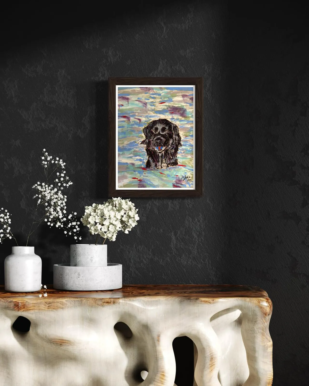 Ozzy in the Dora Baltea Pastel Painting