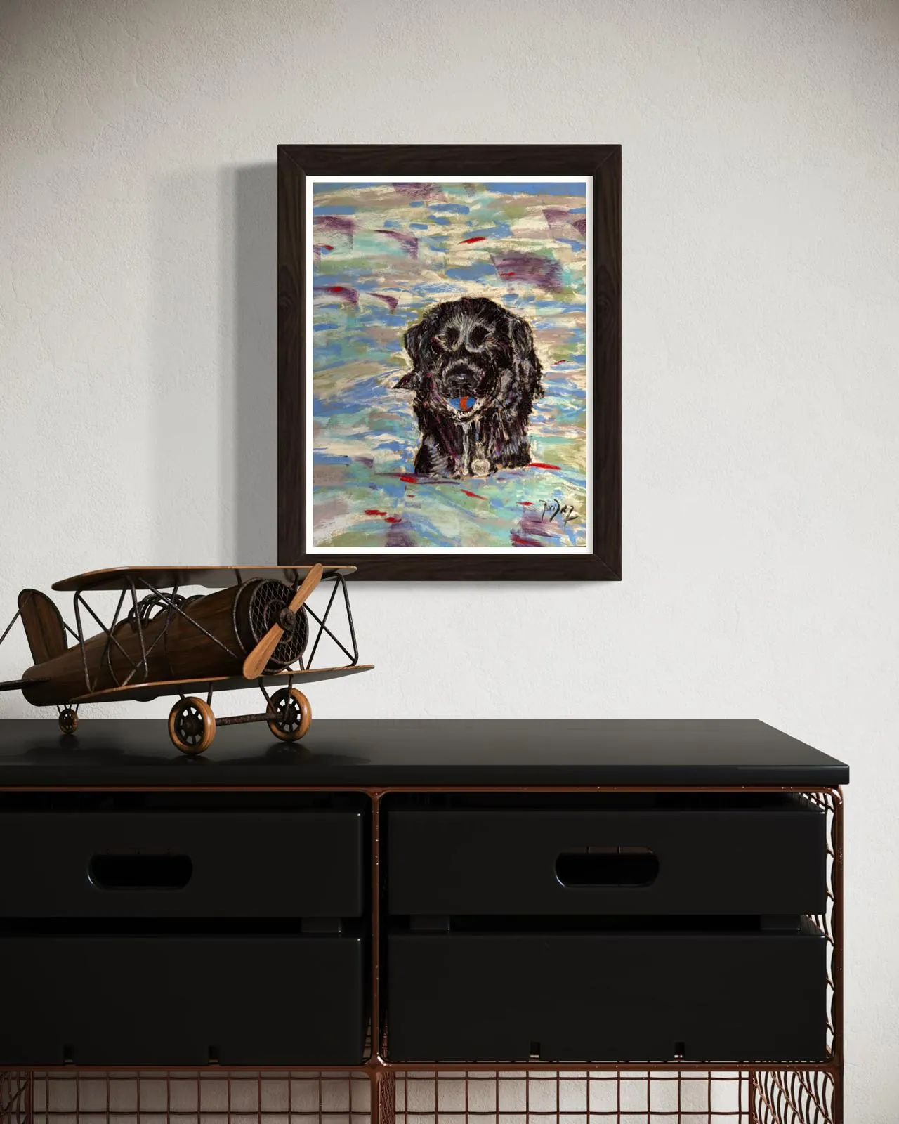 Ozzy in the Dora Baltea Pastel Painting