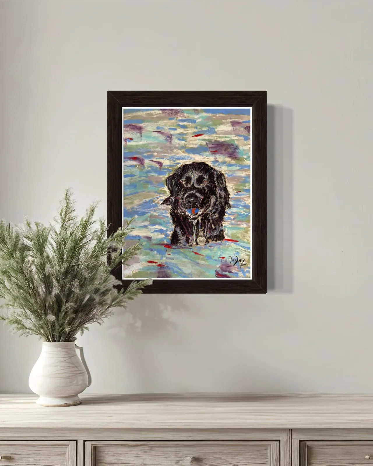 Ozzy in the Dora Baltea Pastel Painting